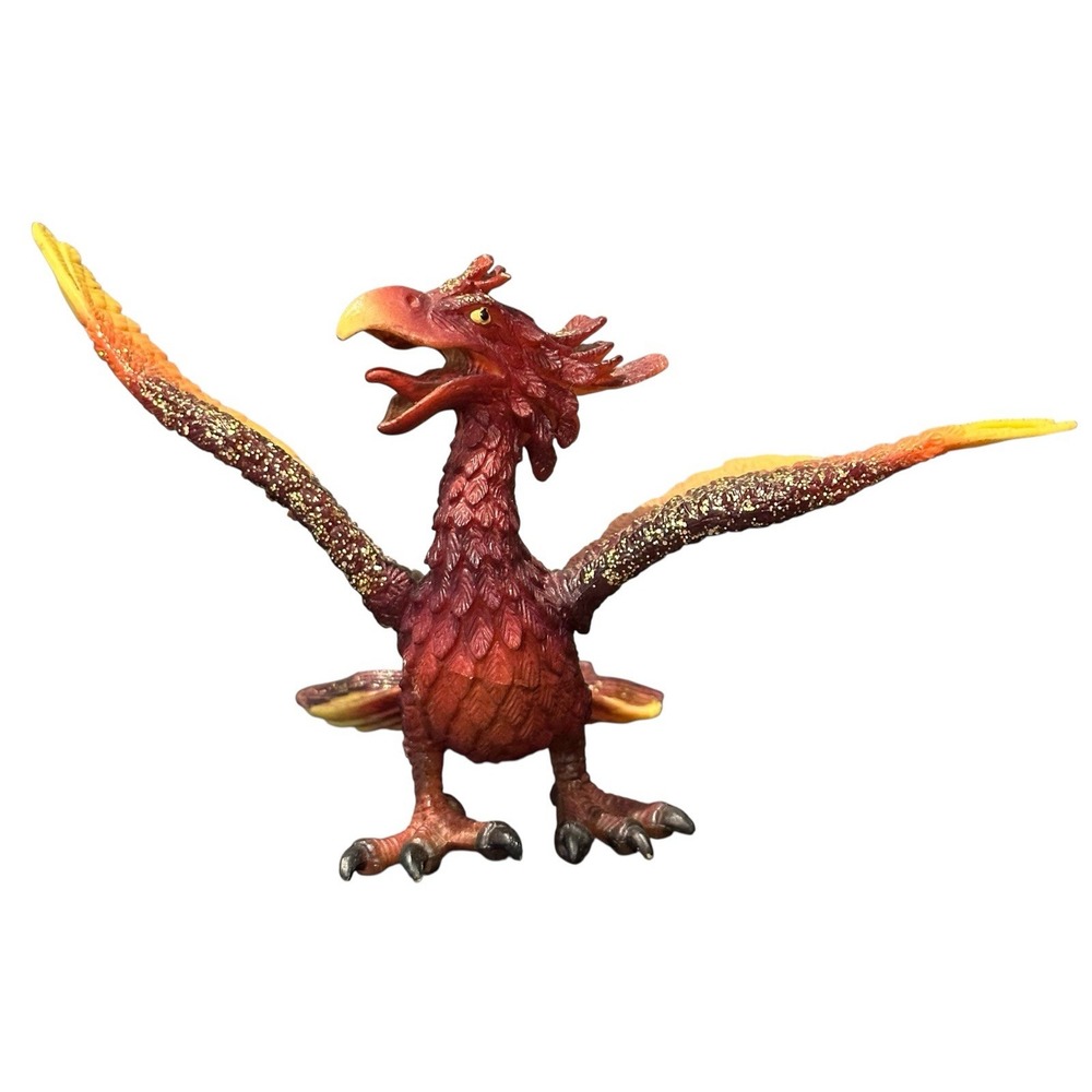 Schleich World of Knights 2004 Phoenix Fantasy Fire Dragon Gold Glitter Figure